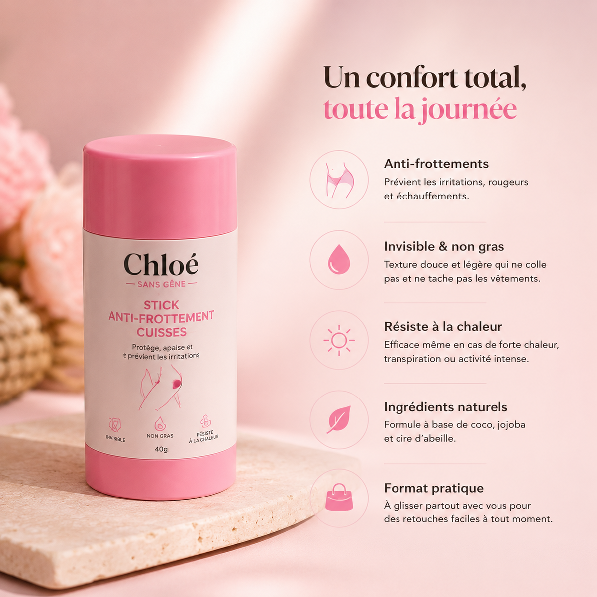 Stick anti-frottement cuisses