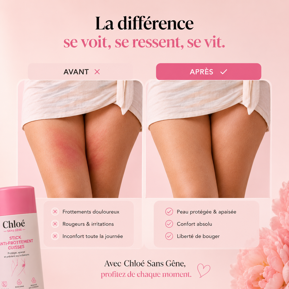 Stick anti-frottement cuisses